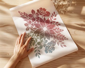 Daisy Map Giclee Art Print: Vintage Floral Papercut Wall Decor