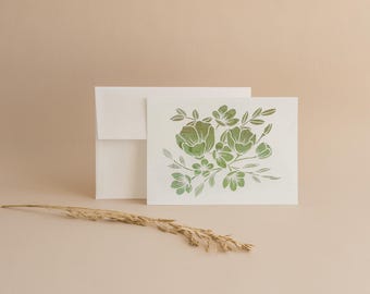 Vintage Map Forget-Me-Nots Flower Note Cards: Artisan Paper Art, Set of 10