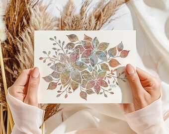 Vintage Map Lilies Note Cards: Artisan Floral Greeting Card Set