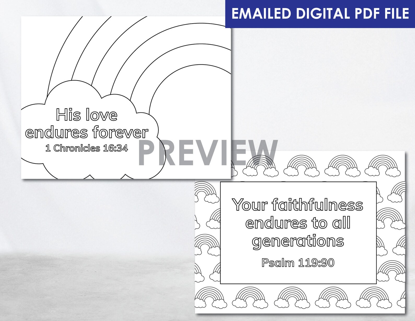 God's Love Rainbow Colouring Page Sunday School | Etsy