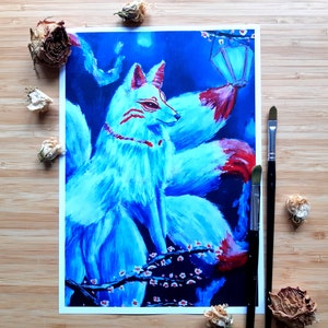 Majestic Kitsune Peinture A4-A6 Impressions et Cartes Postales - par Nikita