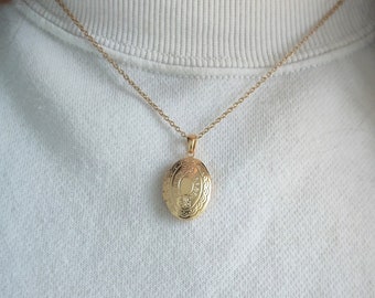 18k Gold Medaillon, Vintage Schmuck Anhänger, antike Medaillon, Medaillon, Geschenke für Mama, viktorianische Halskette, alte runde Medaillon, Foto Medaillon, Geschenk