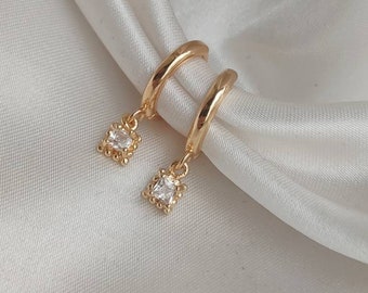 18k Gold Hoops, 10mm, 12mm, 14mm Hoops, Gold Plated Jewelry, Handmade Gifts, Bridal Jewelry, Dainty Earrings