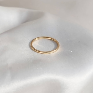 18k Gold Ring, Plain Band Rings, 1.5mm to 2mm Wide, Statement Ring, Stack Ring, Gold Band Ring, Jewelry Gift Golden Ring, Christmas, Thin