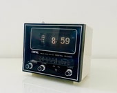 Copal RD300 Vintage Flip Watch, Folding Numbers Radio Alarm Clock, White,70s Vintage Alarm Clock Space Age