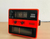 Space Age Flip Clock Clock - German Design - ITT Schaub Lorenz Folding Numbers Watch Radio Wake Up Function - vintage Table Clock - MCM Alarm Clock