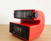 Space Age Flip Clock Clock Radio - German Design - Folding Numbers Watch Graetz Form 99 Space Age vintage Table Clock - MCM Alarm Clock
