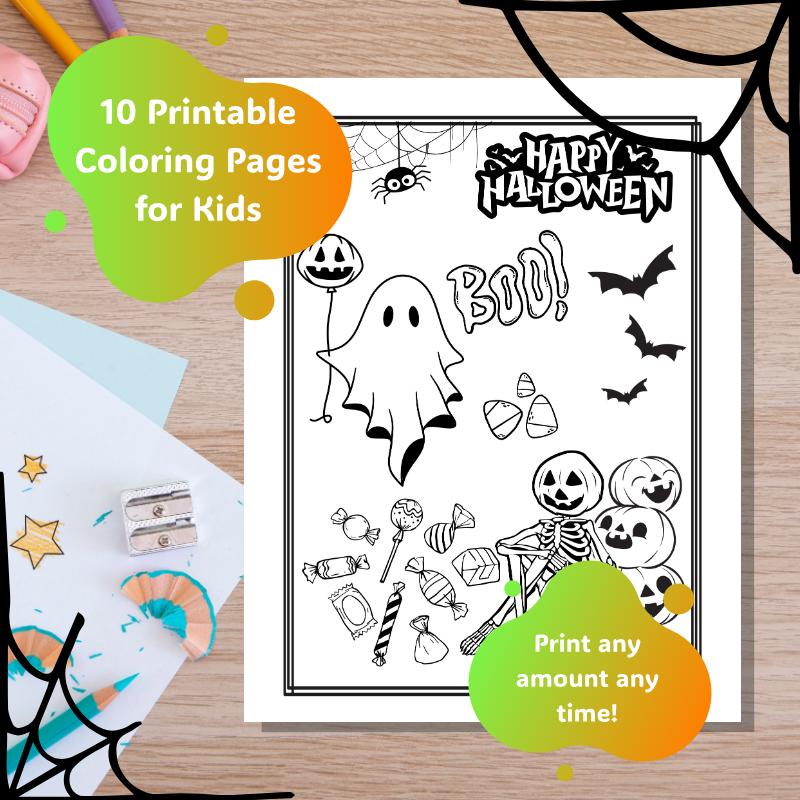 10 Cute Halloween Coloring Pages | Kids Printable Coloring Sheets ...