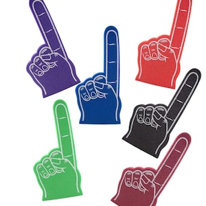 Blank Foam Fingers!  18&quot; Tall - Red - Blue - Green - Purple - Maroon - Black - Pink - No Minimums