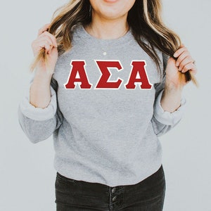 Alpha Sigma Alpha Twill Lettered Crewneck