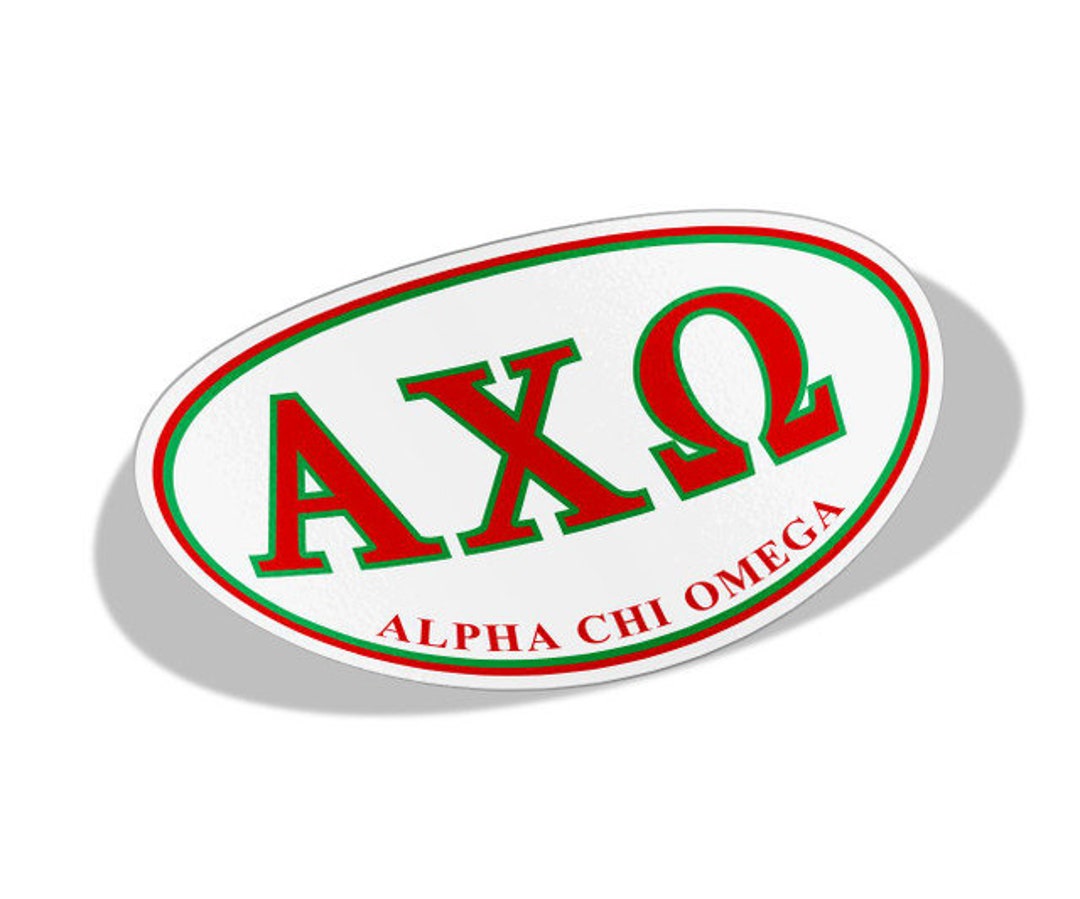 Alpha Chi Omega Greek Letter Oval Decal - Etsy