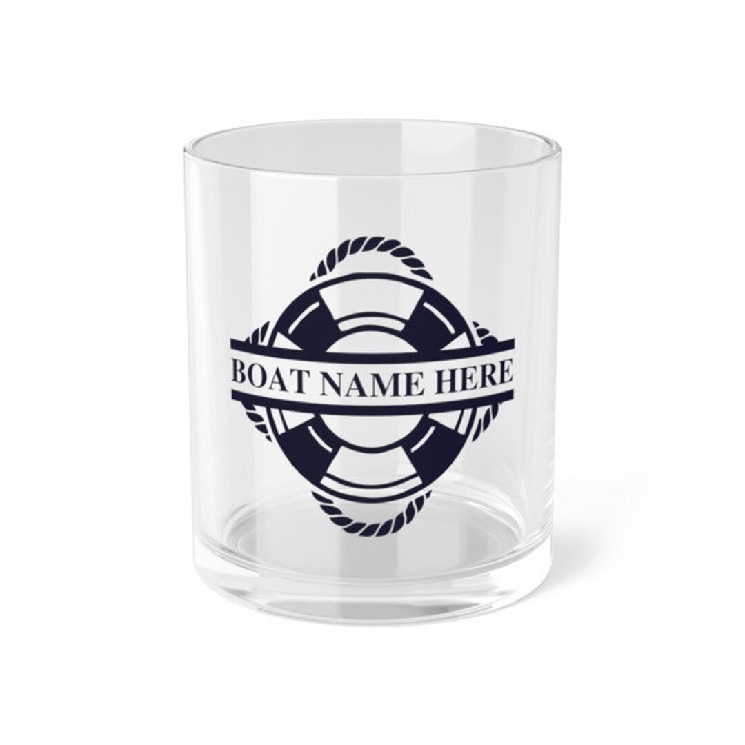 Personalized Boat Name Rocks Bar Glass 10oz. Great Boaters Etsy