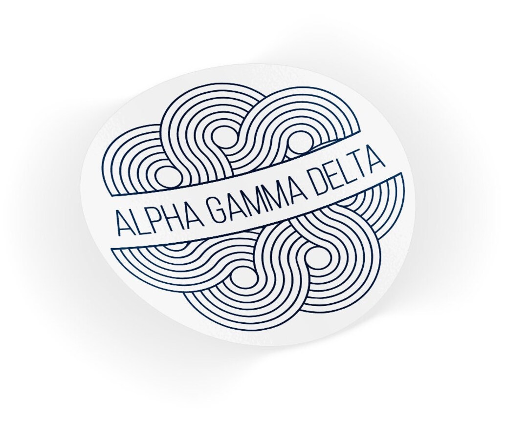 AGD Alpha Gamma Delta Geo Scroll Sticker - Etsy