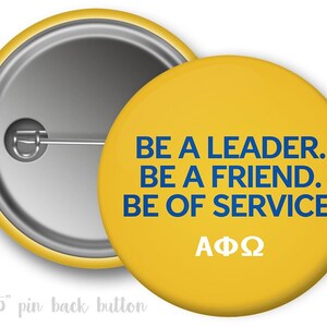 APhiO Alpha Phi Omega Motto Single or Bulk 2.25" Pinback Button