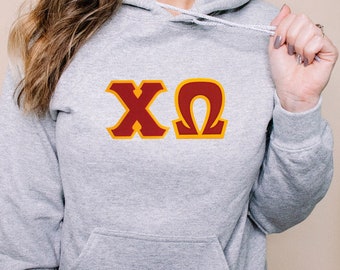 Chi Omega Lettered Hoodie