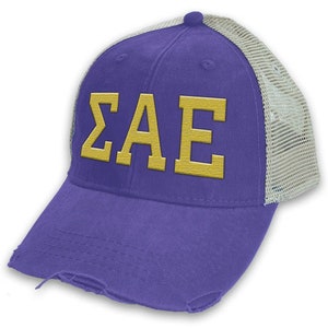 Sigma Alpha Epsilon Distressed Trucker Cap