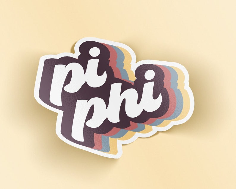 Scrut Sticker Piphi Pi Beta Phi Retro Script Sticker - Etsy
