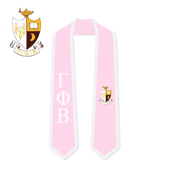 Gamma Phi Beta Greek 2 Tone Lettered Graduation Sash Stole