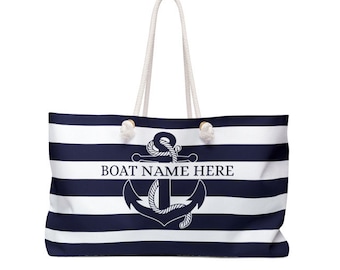 Personalized Boat Name Weekender Bag.  Great Boaters Gift!