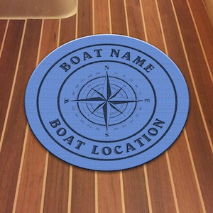 Personalized Boat Name & Port Location Oversized Carpet Rug - Enter Your Boat Name!  Great Boaters Gift!
