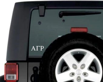 Alpha Gamma Rho Greek Letter Window Sticker Decal