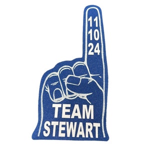 Custom Foam Finger!  Wedding Date Team Bride & Groom - Photo Booth Prop - No Minimums