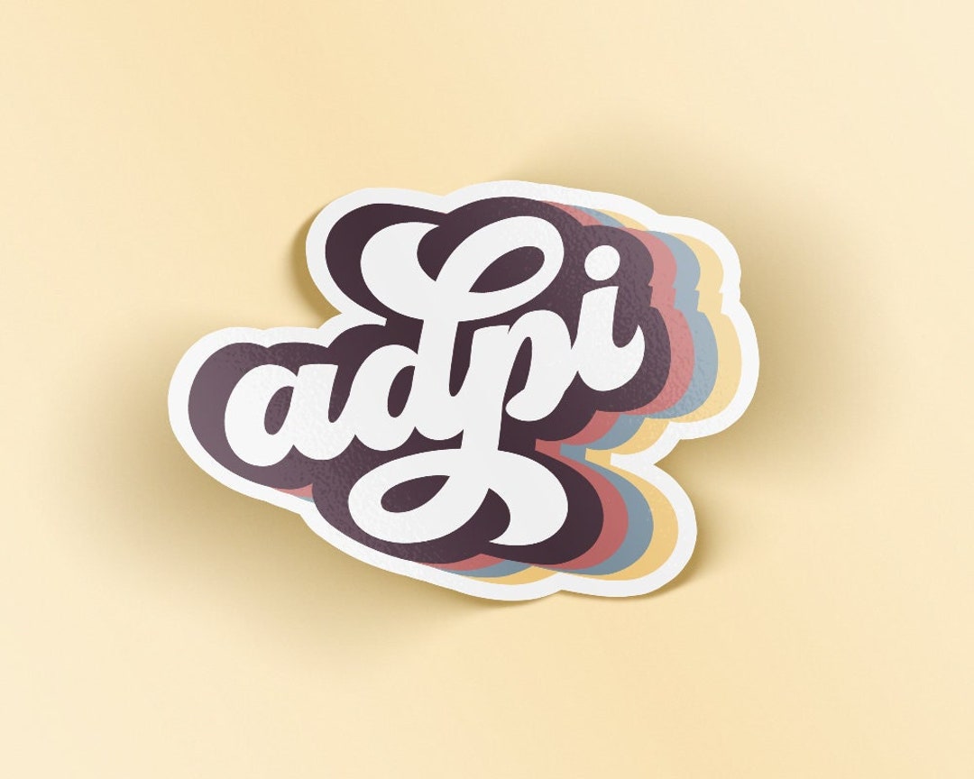 Adpi Alpha Delta Pi Retro Script Sticker - Etsy