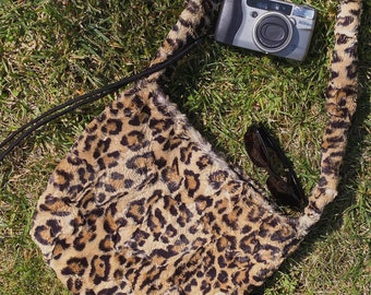 Cheetah faux fur bag