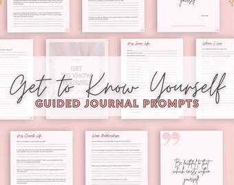 Get to Know Yourself Guided Journal Prompts, Digital Journal Goodnotes, Self Care Journal, Mental Health Journal, Therapy Journal