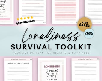 Loneliness Survival Toolkit Digital Workbook, Mental Health Journal Prompts, Emotional Resilience Guided Journal, Therapy Resources, Anxiety