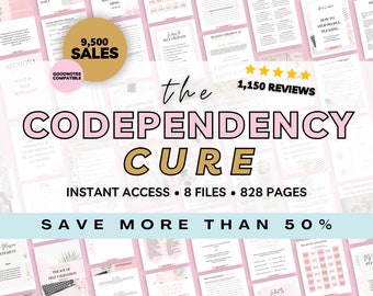 Codependency Cure Digital Workbook Bundle, Codependency Worksheet, Self Care Sets and Kits, Self Improvement Journal, Boundaries Worksheet