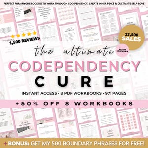 Codependency Recovery Bundle, Overcoming Limiting Beliefs Bundle, Relationships & Boundaries Guided Workbook, Self Healing Bundle for Adults