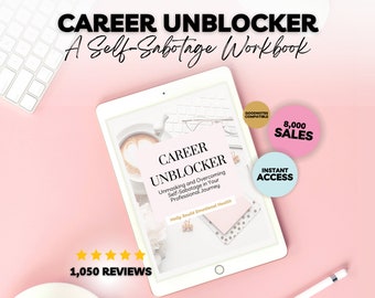 Career Unblocker eBook, Career Self Sabotage Workbook, Mental Health Journal, Digital Guided Journal Prompts, Self Help Worksheet, Self Help