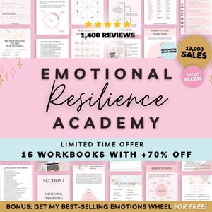 Emotional Resilience Bundle, Emotional Intelligence Digital Workbooks, Personal Development Worksheets, Adult Workbooks Mental Health