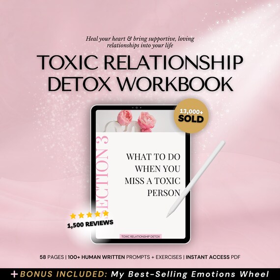 Toxic Relationship Detox Digital Workbook, Self Help Relationships Guided Journal, Healthy Relationship PDF