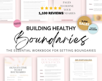 Building Healthy Boundaries Printable Workbook, Setting Boundaries Digital Journal, Mental Health Workbook, Heal Codependency Ebook