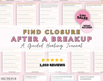 Find Closure: A Breakup Processing Journey, Guided Healing Breakup Journal Prompts, Digital Breakup Self Love Journal, Relationship Gifts