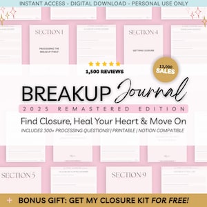 Breakup Journal Prompts Remastered, Digital Relationship Journal, Break Up Digital Journal, Break Up Healing Workbook, Breakup Therapy PDF