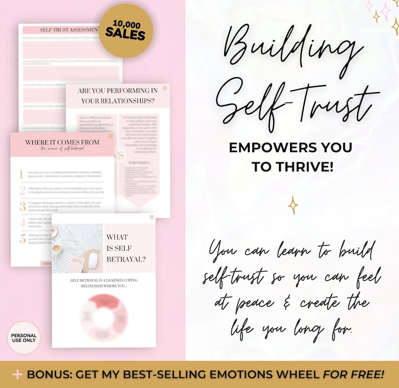Self Trust Workbook: Guided Journal for Trusting Yourself Again (Personal Growth PDF) image 2