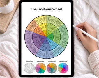Emotions Wheel Printable: Mental Health Therapy Tool (Digital Download)