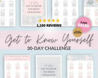 Get to Know Yourself Challenge Digital Download, Personal Development Challenge, Self Discovery Journal, Printable Self Love Challenge