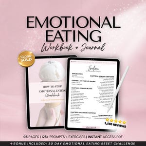 Emotional Eating Workbook: Heal Your Relationship With Food (Digital Download Self-Help Journal)