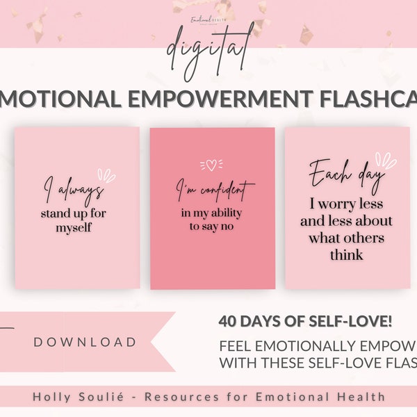 Self Love Flash Cards | Affirmation Cards | Positive Cards | Encouragement Cards | Self Love Quote | Motivational Cards | 40 Printable Cards