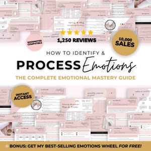 How to Identify & Process Emotions Workbook, Emotional Intelligence PDF, Self Care Journal, Mental Health Journal, Digital Therapy Workbook