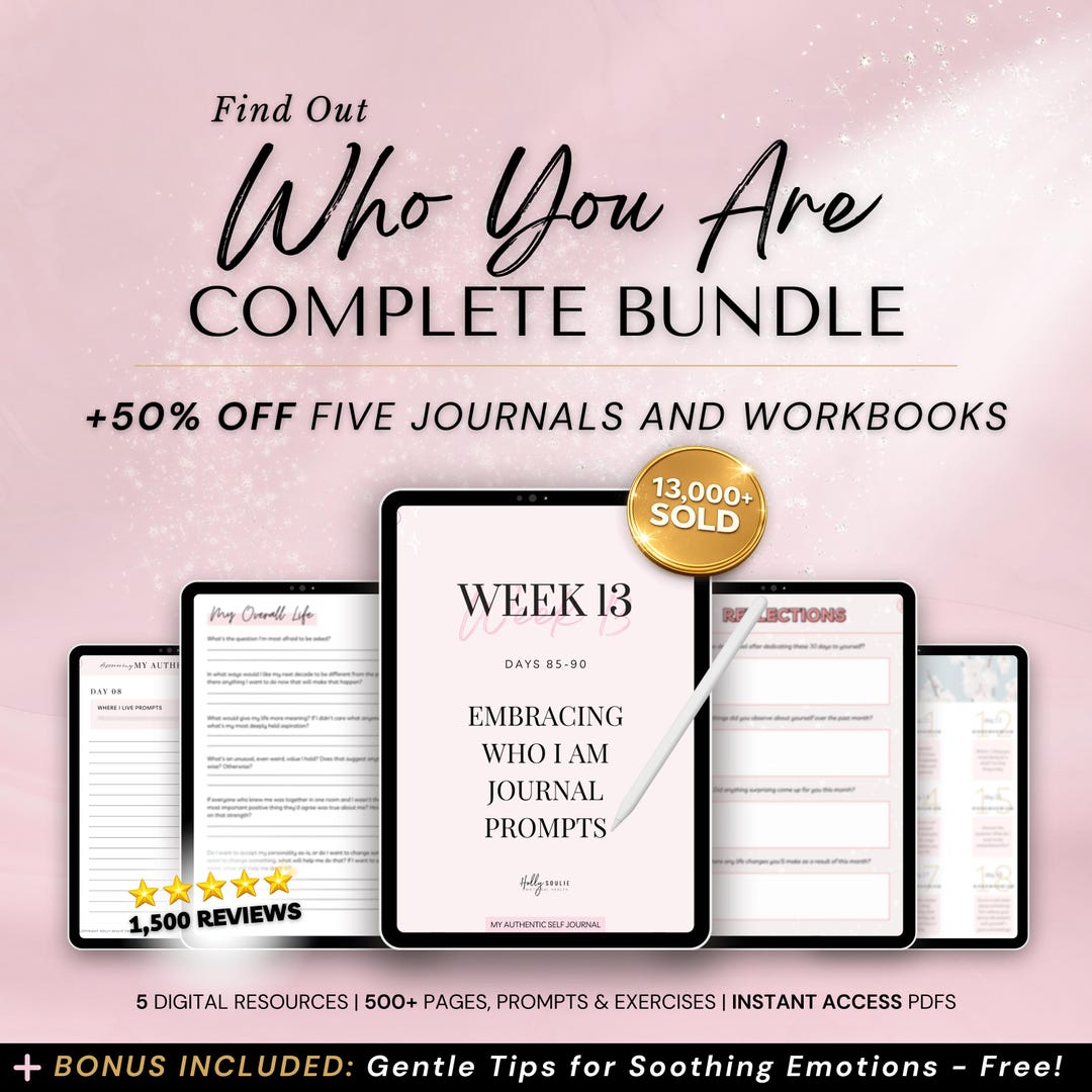 Find Yourself Journal Prompts Bundle, Self-discovery & Self-help
