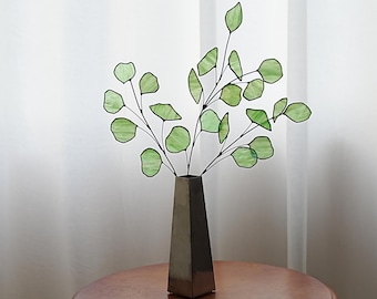 Eukalyptus blätter Glasmalerei home deor.Frühlingsdekoration.Eukalyptus pflanze decor.Faux Eukalyptus Zweig.Hochzeitsgrün.Glaspflanze