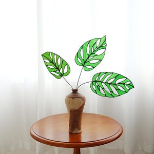 Stained glass Monstera leaves set of 3 decor-Monstera art-Home Green nature decor-Spring home gift-Birthday gift-garden decor-plant leaves