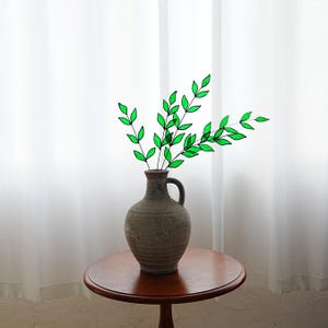 Stained glass plant leaves Wedding Greenery,Fake Plant,Home/Kitchen plant decor,Spring home decor.Glass plant leaves decor,