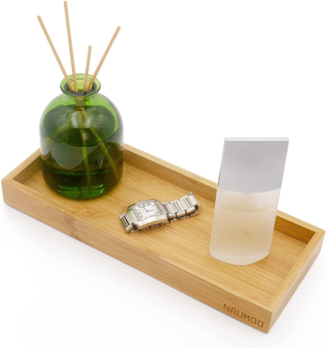 Natural Bamboo Vanity Tray SlipResistant Wooden Bathroom Etsy