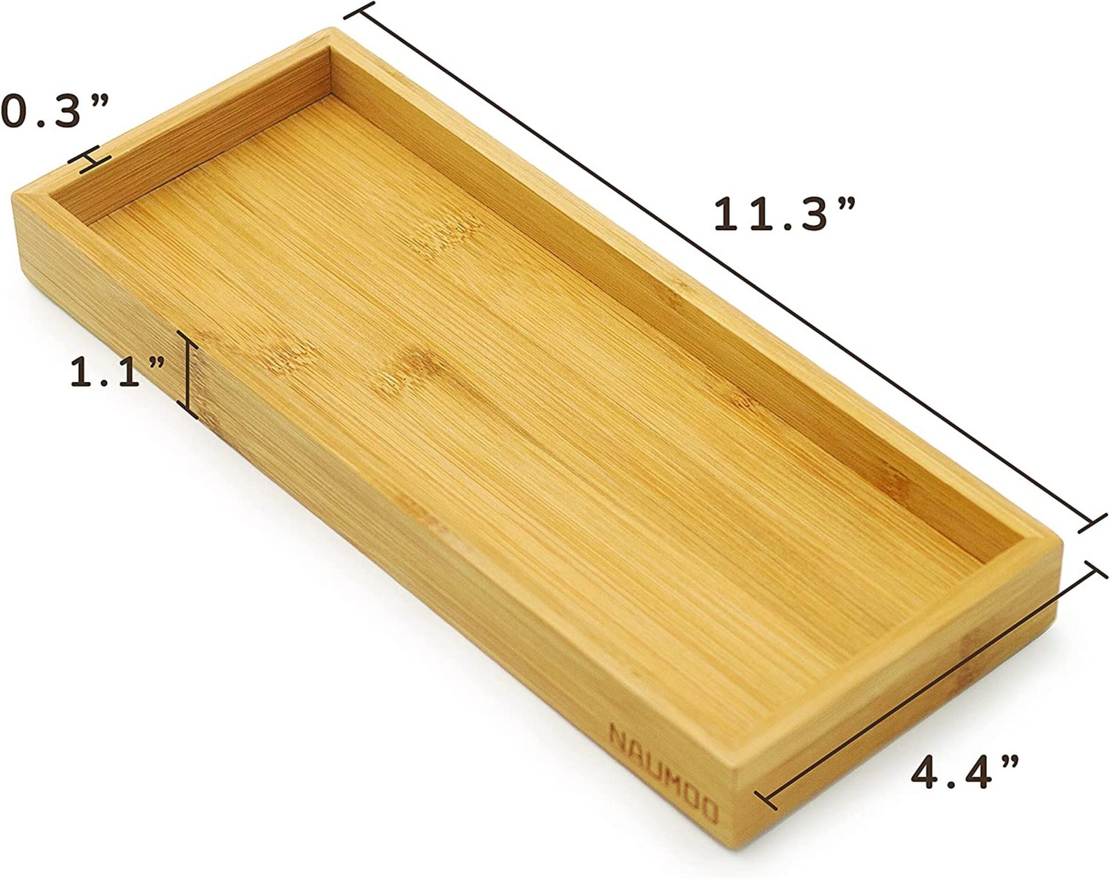 Natural Bamboo Vanity Tray SlipResistant Wooden Bathroom Etsy